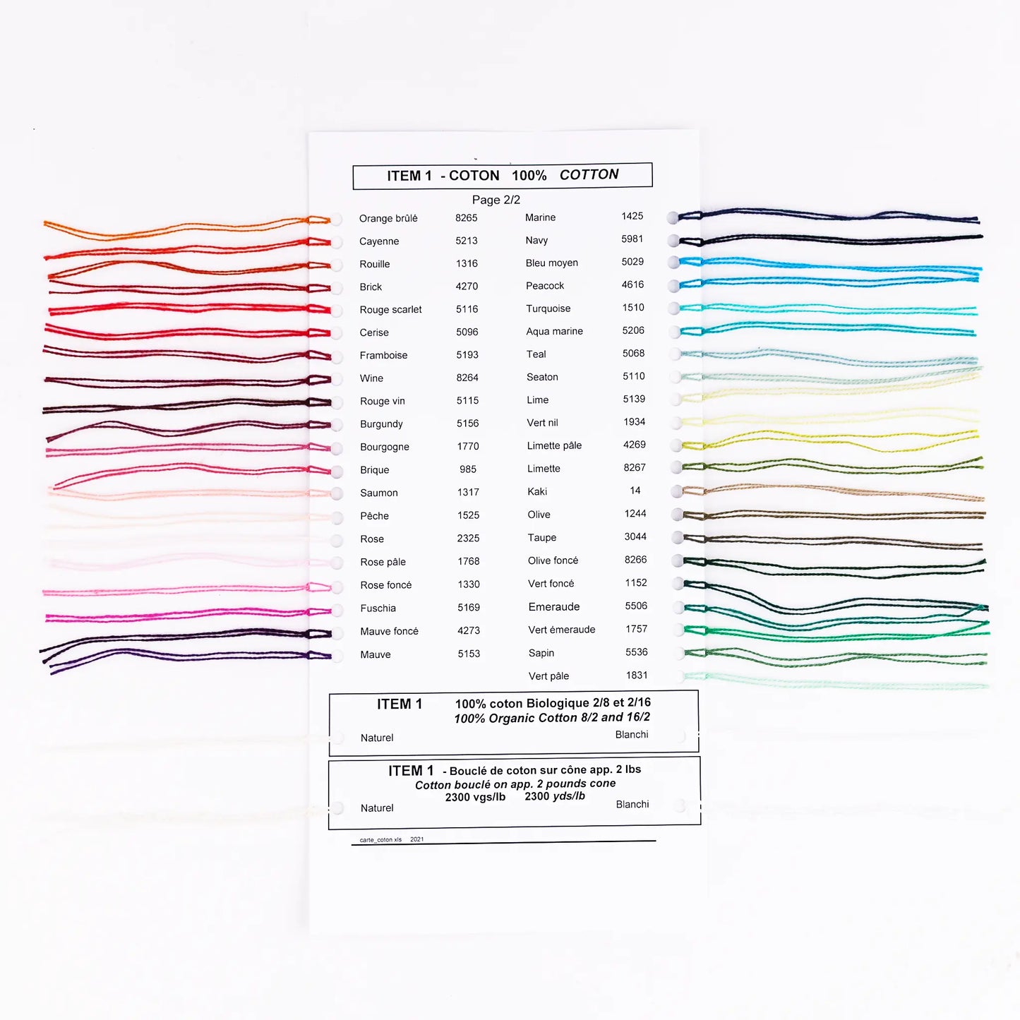 Maurice Brassard Baumwolle Farbkarte – Cotton - 81 Farben