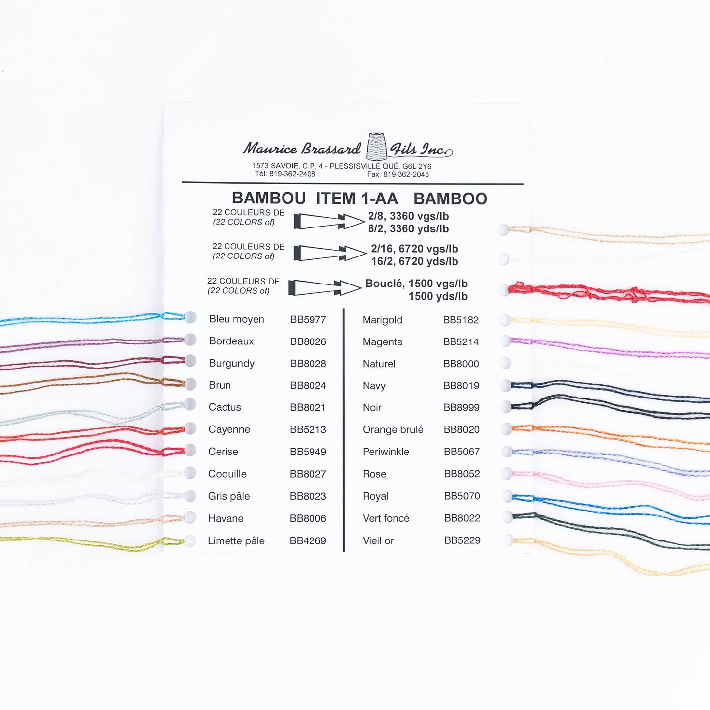 Maurice Brassard Bamboo-Bambus Farbkarte