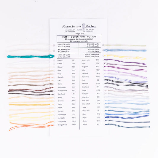 Maurice Brassard Baumwolle Farbkarte – Cotton - 81 Farben