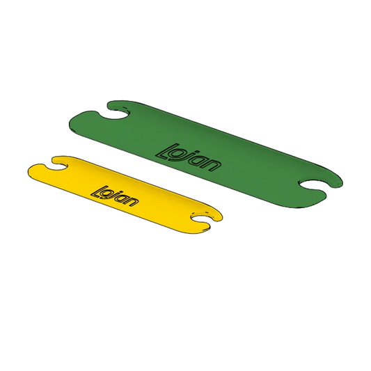 Lojan Bandwebschiffchen Classic und Mini - grün und gelb - Webschiffchen für Inkle Loom Webrahmen